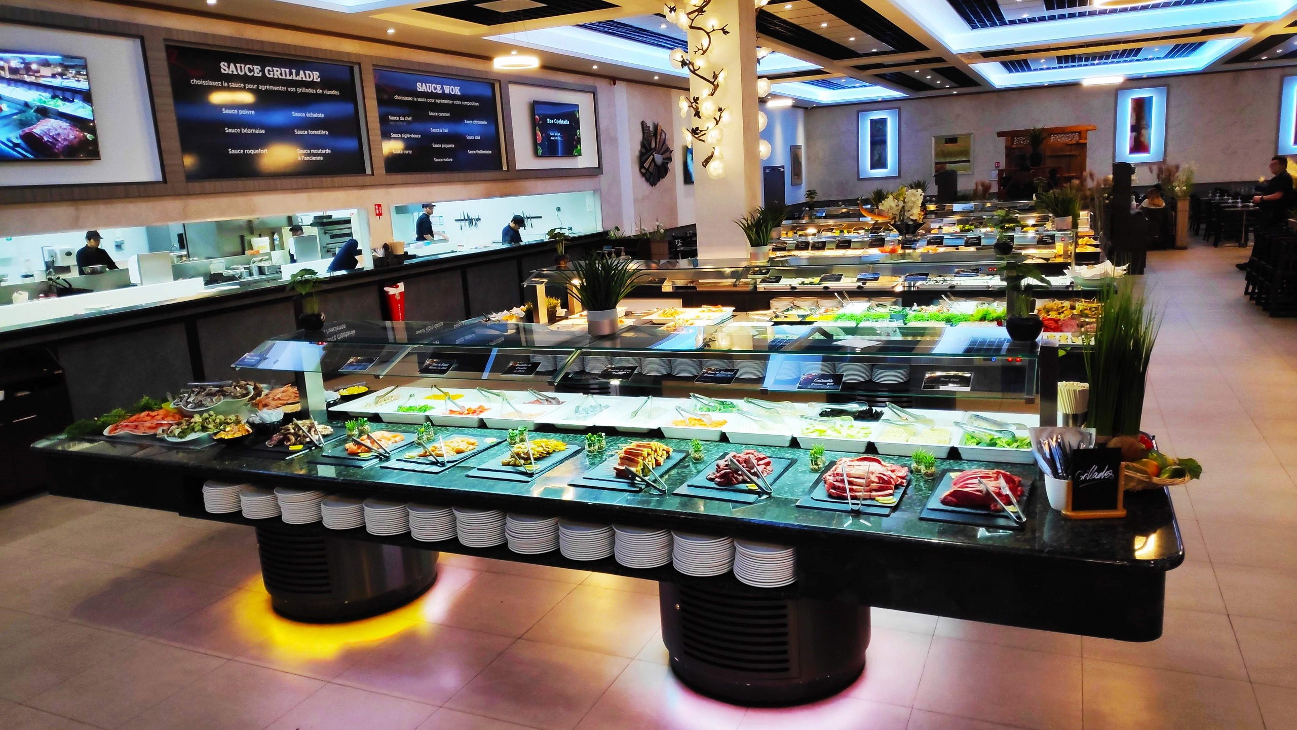Conjunto de buffets restaurantes chino